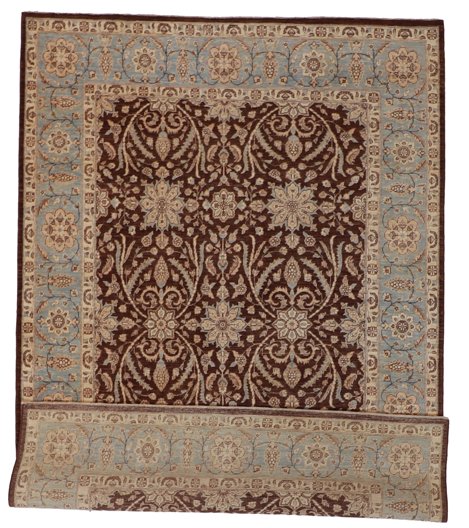 W 6.1 L 8.9 Farahan 100% Wool Handmade All Over Design - 57437