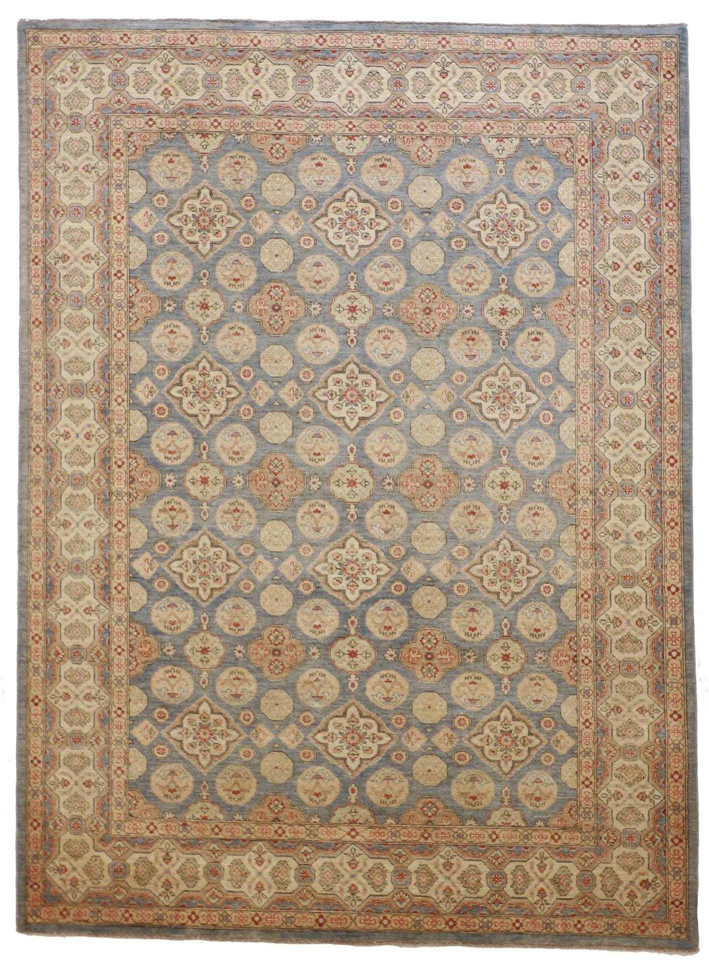 W 6.2 L 8.4 Qum 100% Wool Handmade All Over Design - 57438