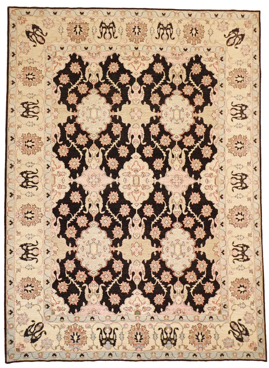 9x12 - Sarouk Fine/Wool Floral Rectangle - Hand Knotted Rug — 57448