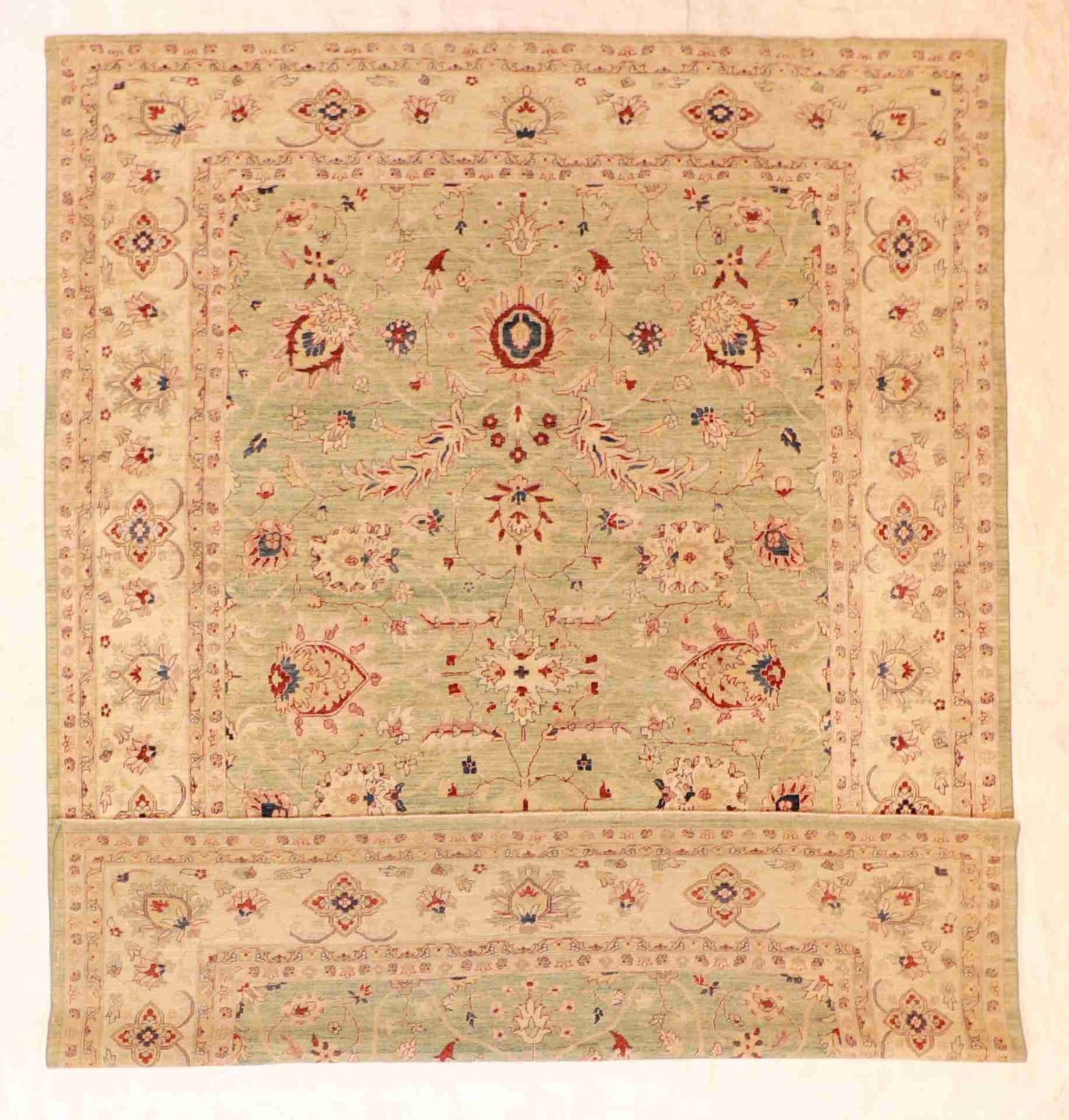 W 9 - L 11.11 - Traditional Wool Kerman Rectangle - Hand Woven Rug - 57449