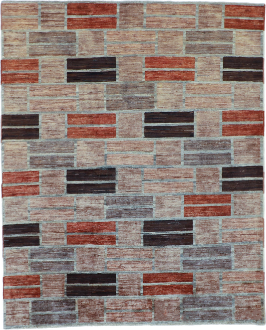 W 5.1 L 6.3 Modern 100% Wool Hand-Woven All-Over Design - 57471