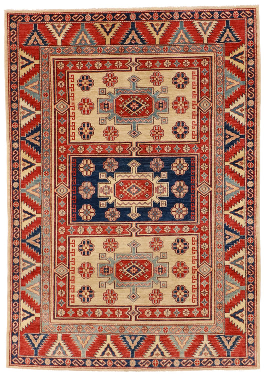 4.10 x 6.11 - Heriz Wool Traditional Rectangle - Finest Hand-Knotted Quality Wool — 57484