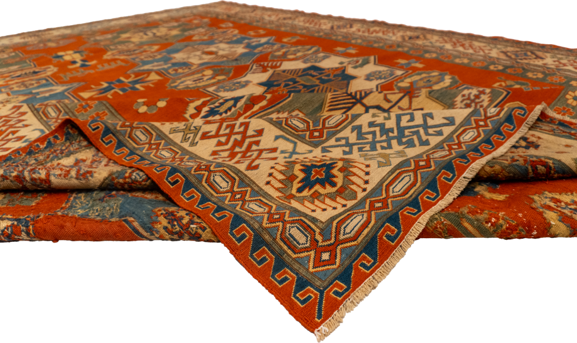 W 8.8 L 12 Malayer 100% Wool Hand-Woven Geometric Design - 57499