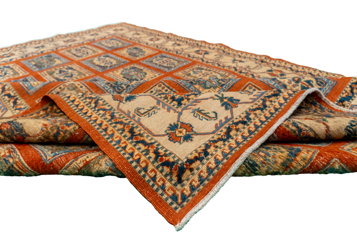 W 6.2 L 8.2 Shirvan 100% Wool Hand-Woven Geometric Design - 57500