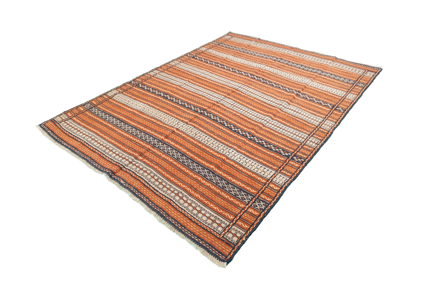 W 4.10 L 6.9 Malayer 100% Wool Hand-Woven Geometric Design - 57503