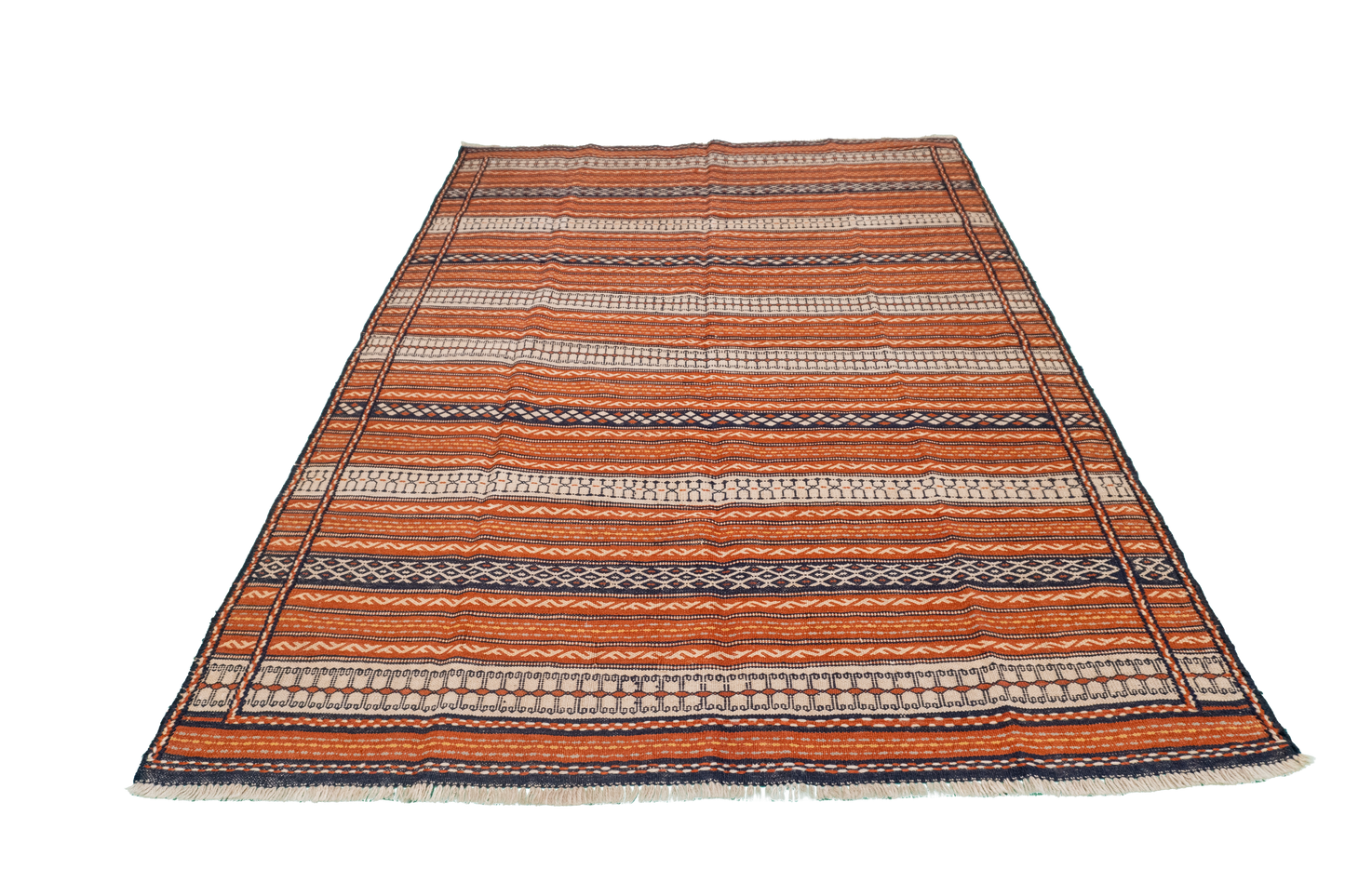 W 4.10 L 6.9 Malayer 100% Wool Hand-Woven Geometric Design - 57503