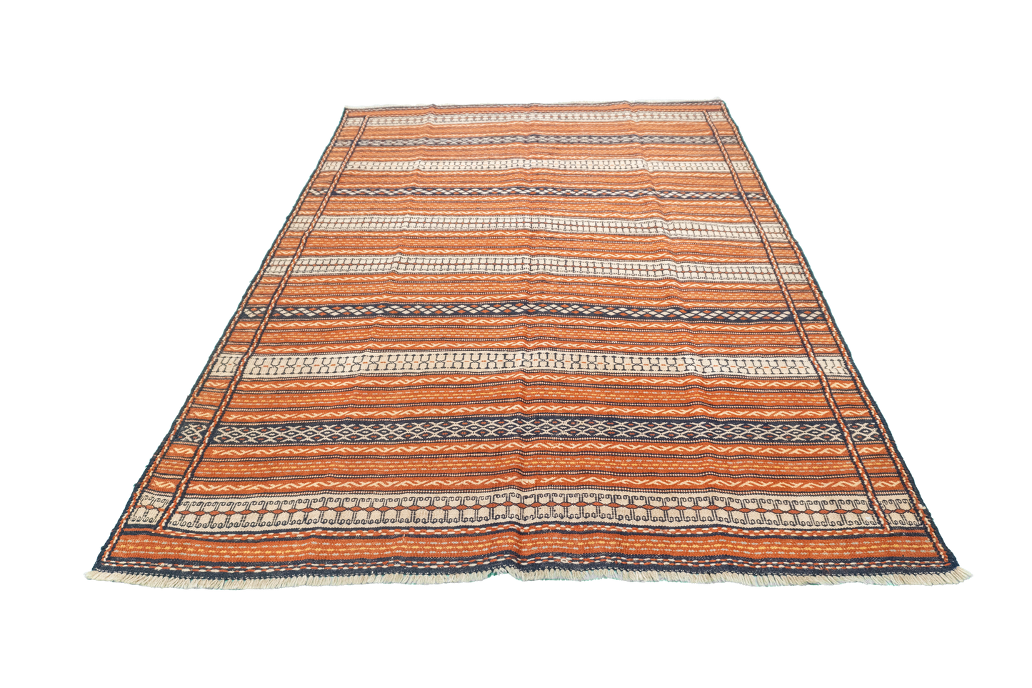 W 4.10 L 6.9 Malayer 100% Wool Hand-Woven Geometric Design - 57503