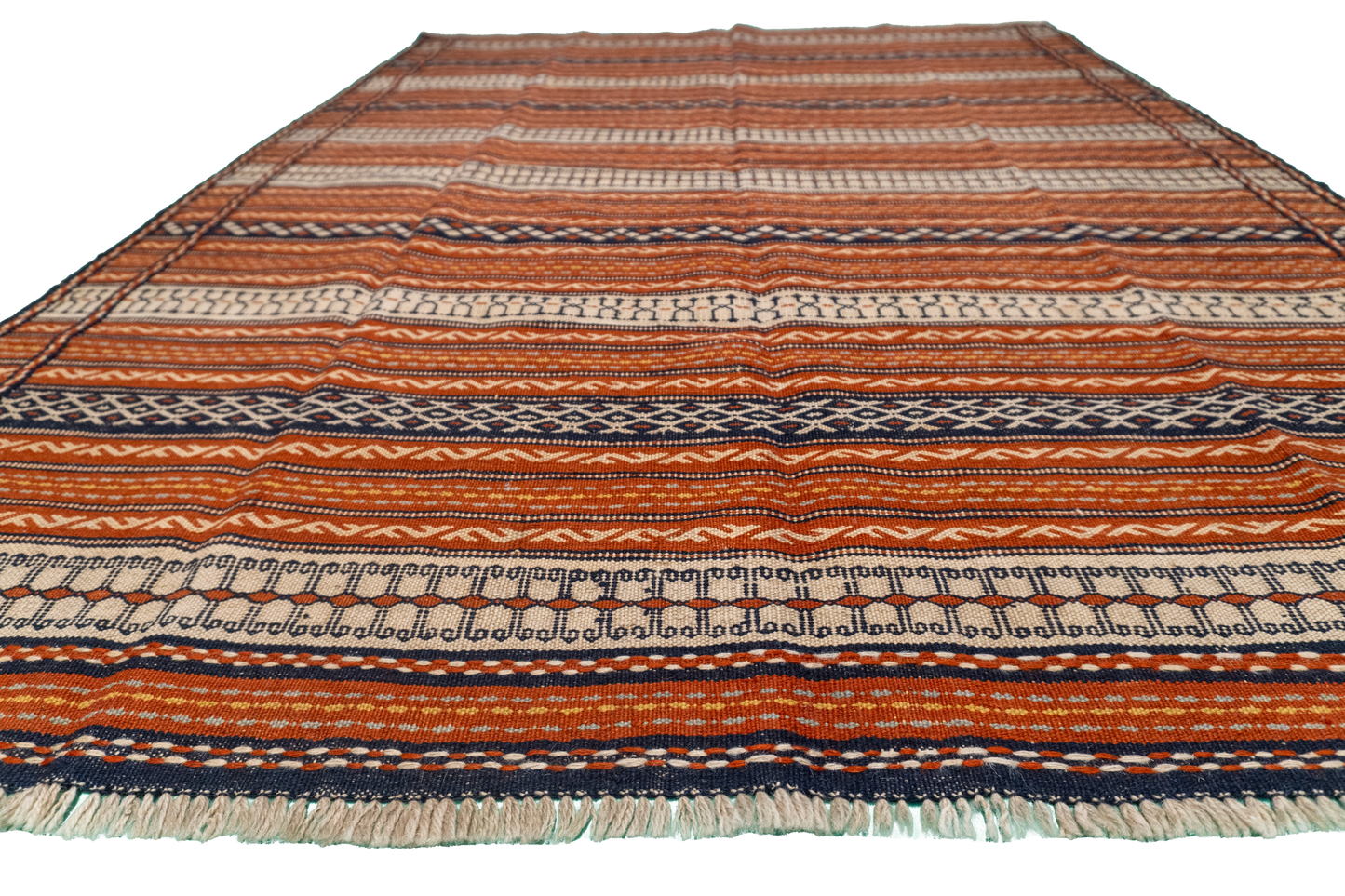 W 4.10 L 6.9 Malayer 100% Wool Hand-Woven Geometric Design - 57503