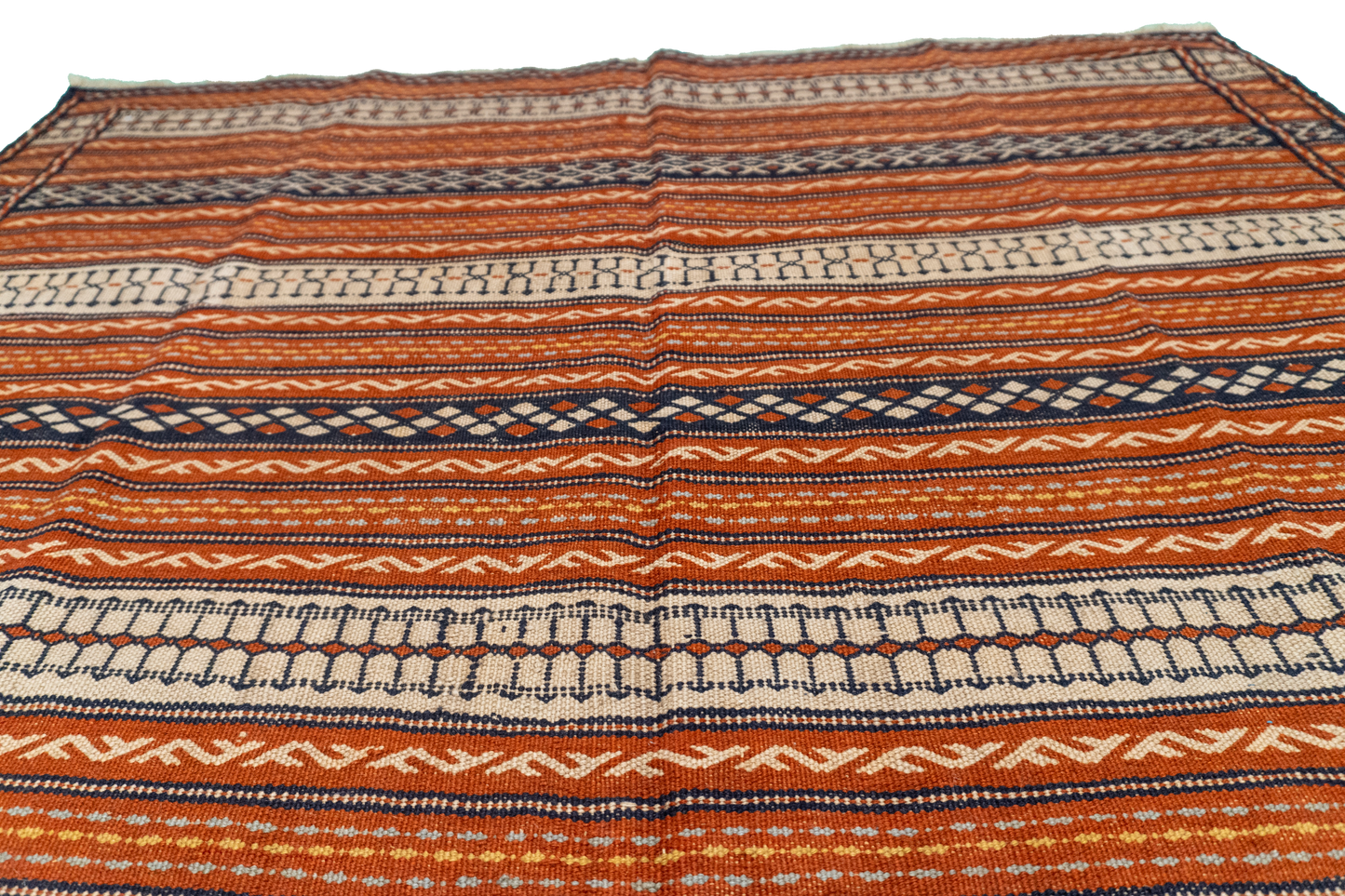 W 4.10 L 6.9 Malayer 100% Wool Hand-Woven Geometric Design - 57503