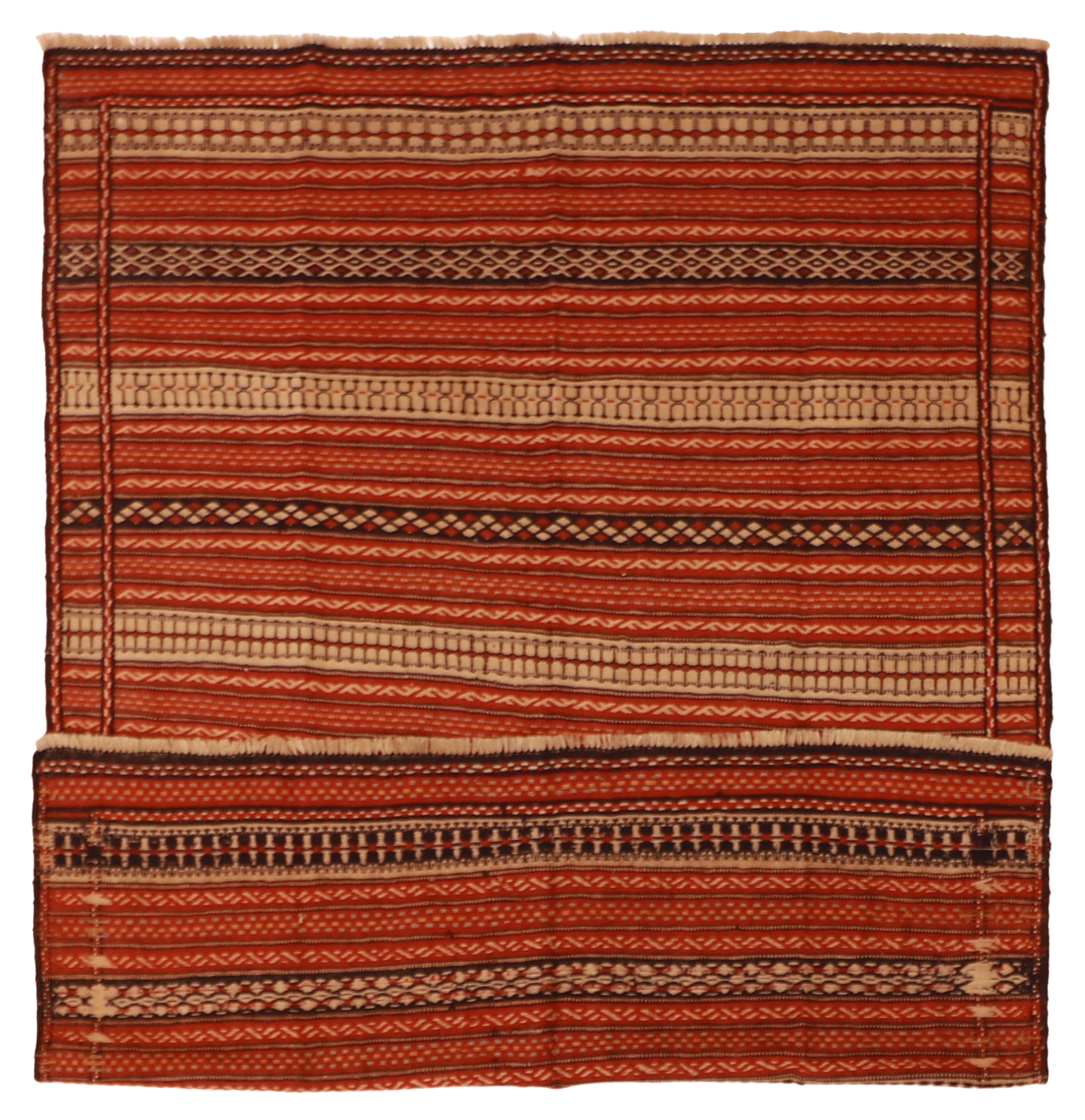W 4.10 L 6.9 Malayer 100% Wool Hand-Woven Geometric Design - 57503