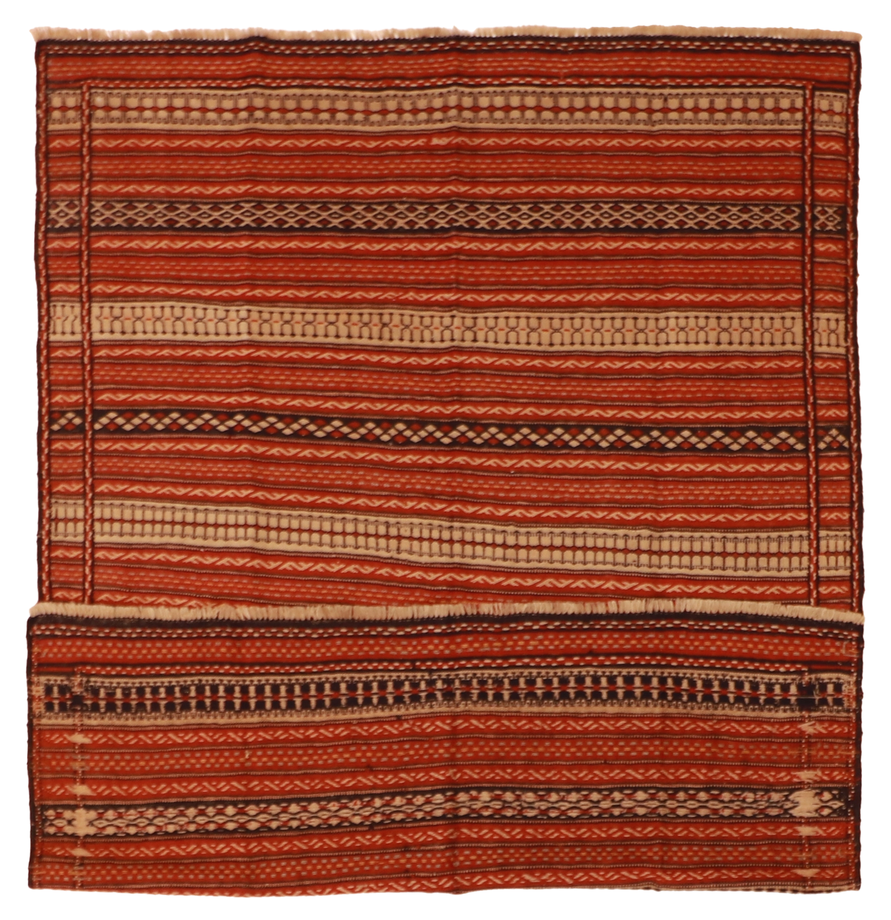 W 4.10 L 6.9 Malayer 100% Wool Hand-Woven Geometric Design - 57503
