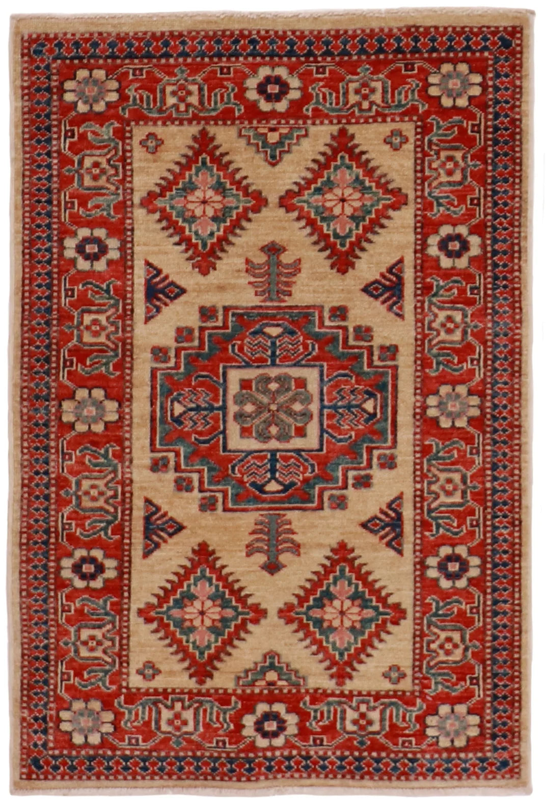 2.7 x 3.1 - Ziegler Wool Geometric Rectangle - Finest Hand-Knotted Quality Wool — 57552