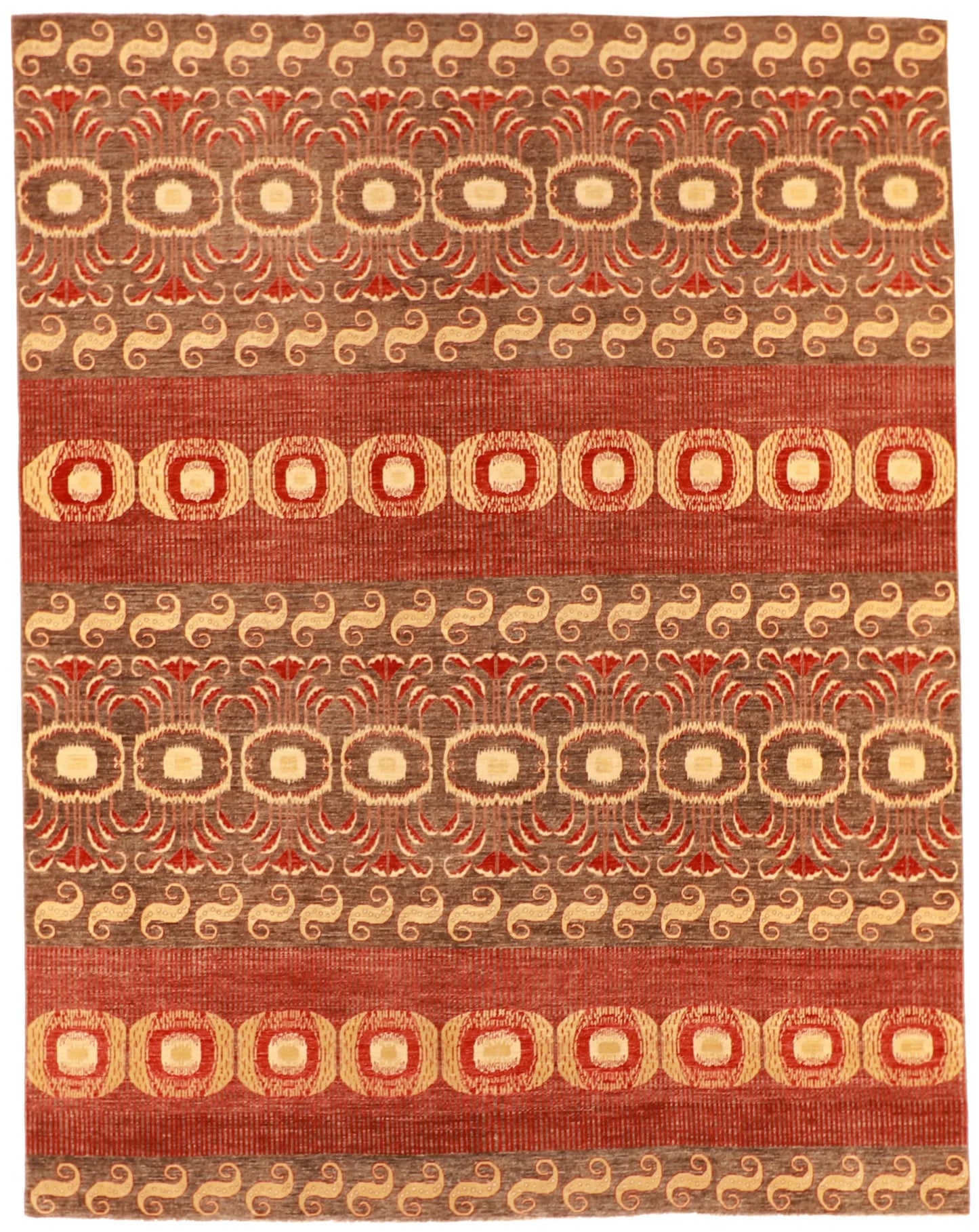 W 8.11 - L 11.5 - Modern Wool Isfahan Rectangle - Hand Woven Rug - 57557