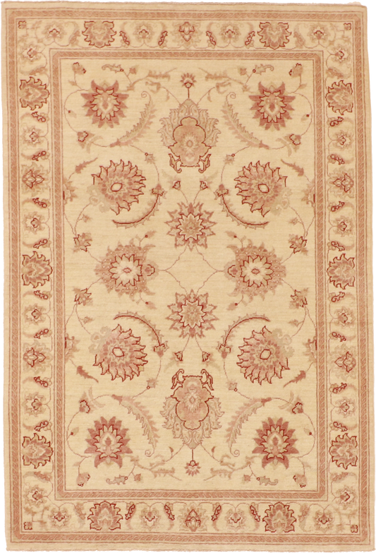 W 4.2 L 6.1 Qum 100% Wool Hand-Woven All-Over Design - 57558
