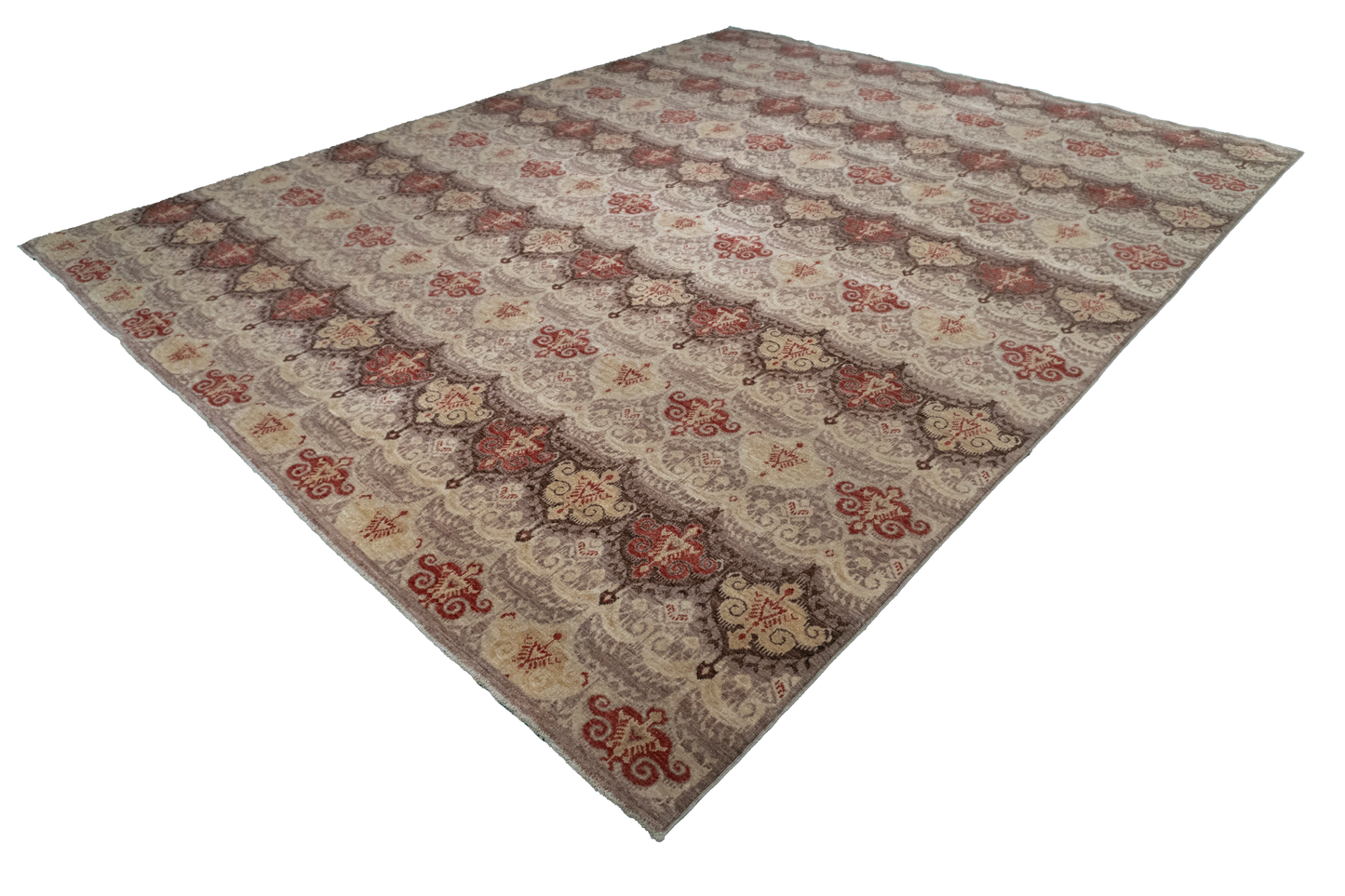 W 8.3 L 10.2 Kashan 100% Wool Hand-Woven All-Over Design - 57559
