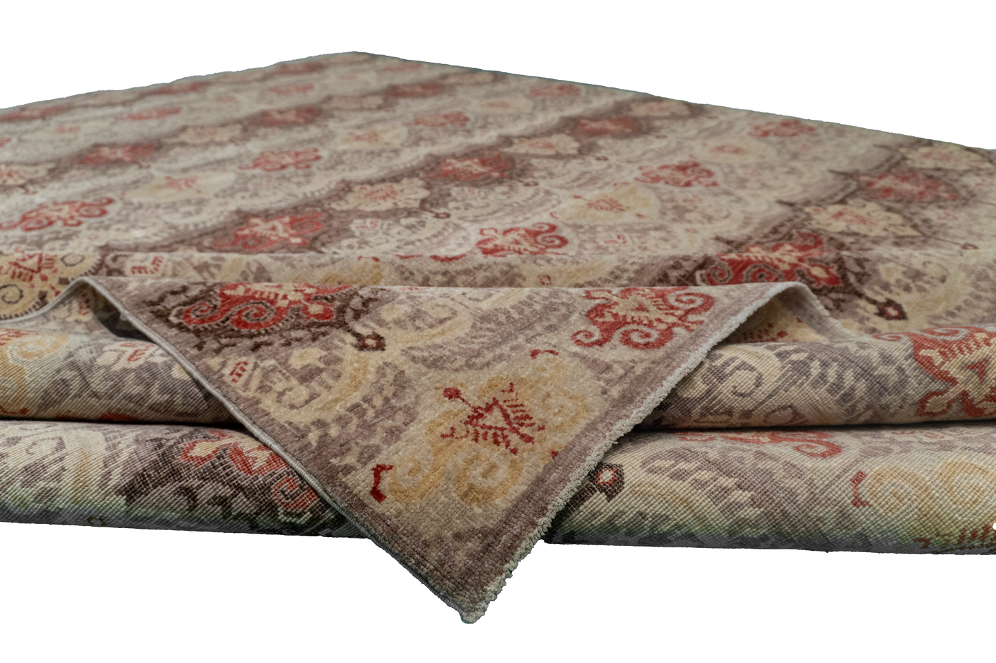 W 8.3 L 10.2 Kashan 100% Wool Hand-Woven All-Over Design - 57559
