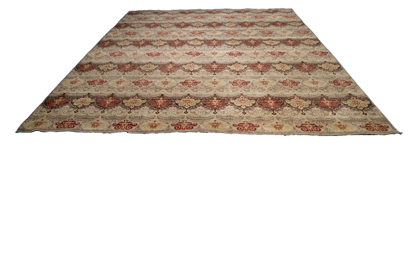W 8.3 L 10.2 Kashan 100% Wool Hand-Woven All-Over Design - 57559