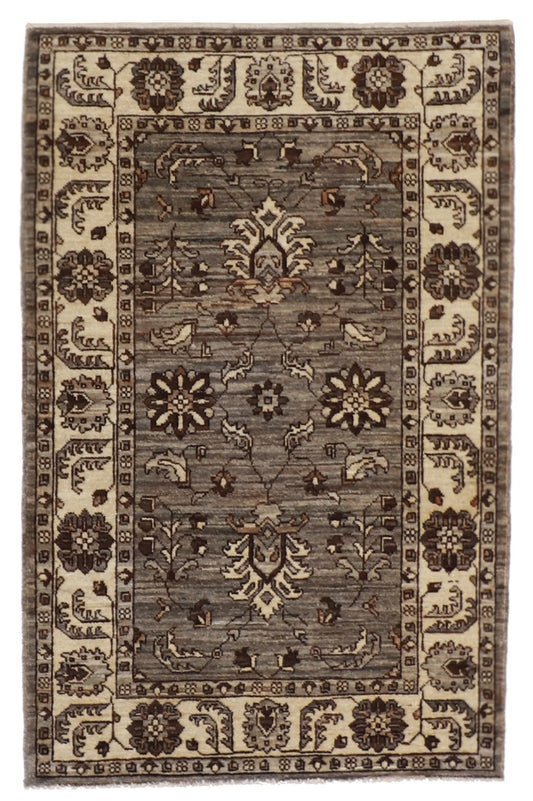 2.8 x 4.1 - Mashad Wool Floral Rectangle - Finest Hand-Knotted Quality Wool — 57562