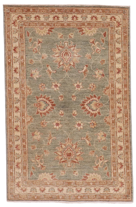 3.3 x 4.11 - Sarab Wool Geometric Rectangle - Finest Hand-Knotted Quality Wool — 57569