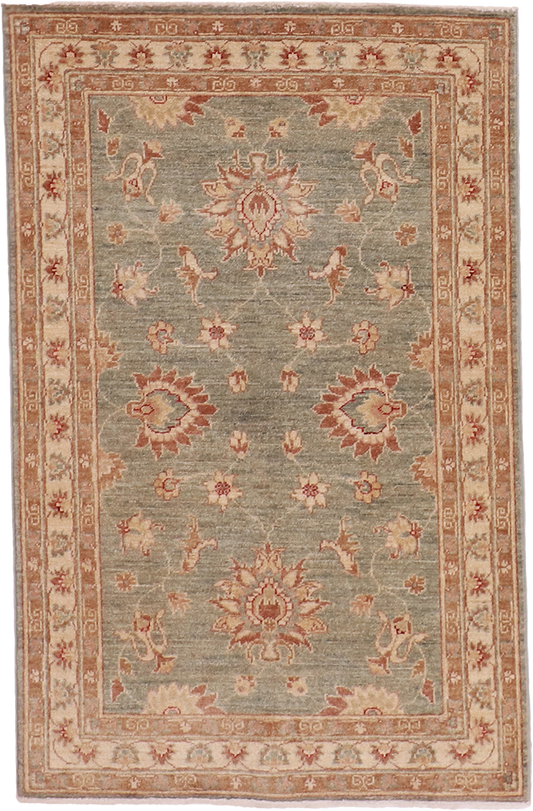 W 3 - L 4.9 Farahan 100% Wool Hand-Woven All-Over Design - 57569