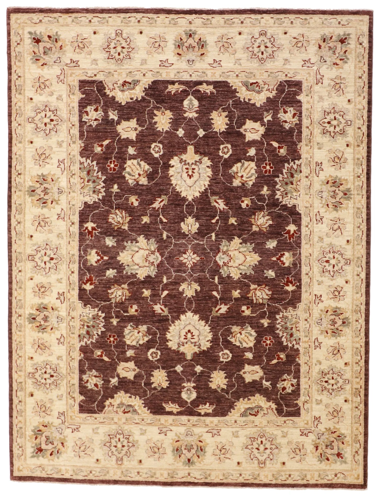 W 5.2 - L 6.9 - Naine Fine All Over Rectangle - Hand Woven Rug - 57572