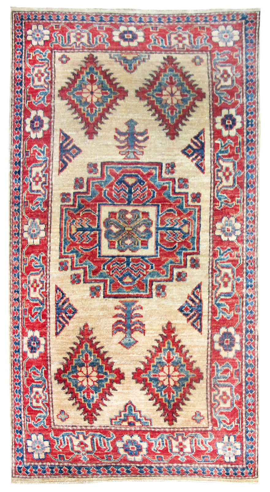 W 2.9 L 4.6 Heriz 100% Wool Hand-Woven Geometric Design - 57594