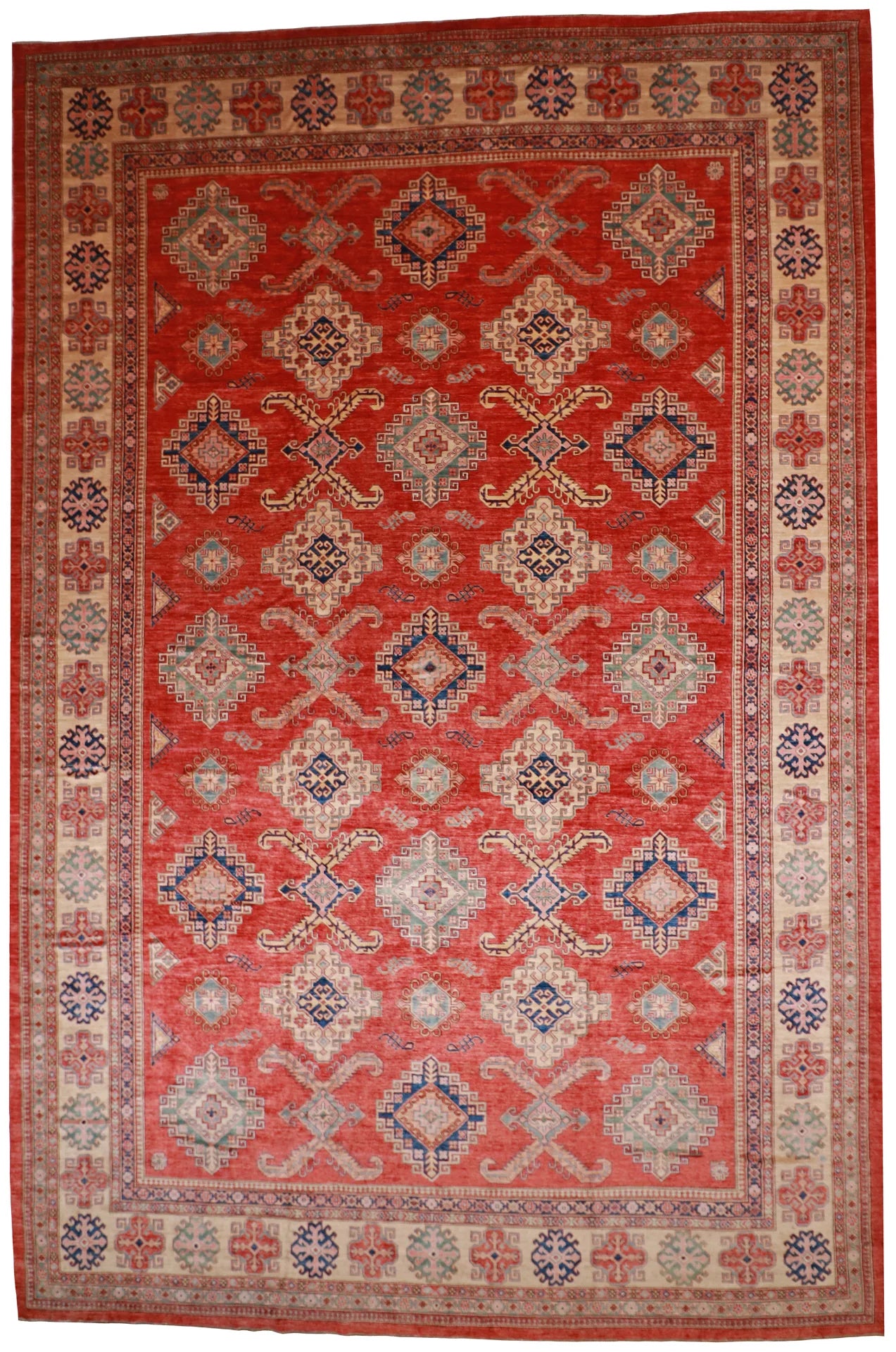 W 13.1 L 20.11 Shirvan 100% Wool Hand-Woven Geometric Design - 57600