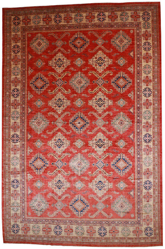 W 13.1 L 20.11 Shirvan 100% Wool Hand-Woven Geometric Design - 57600