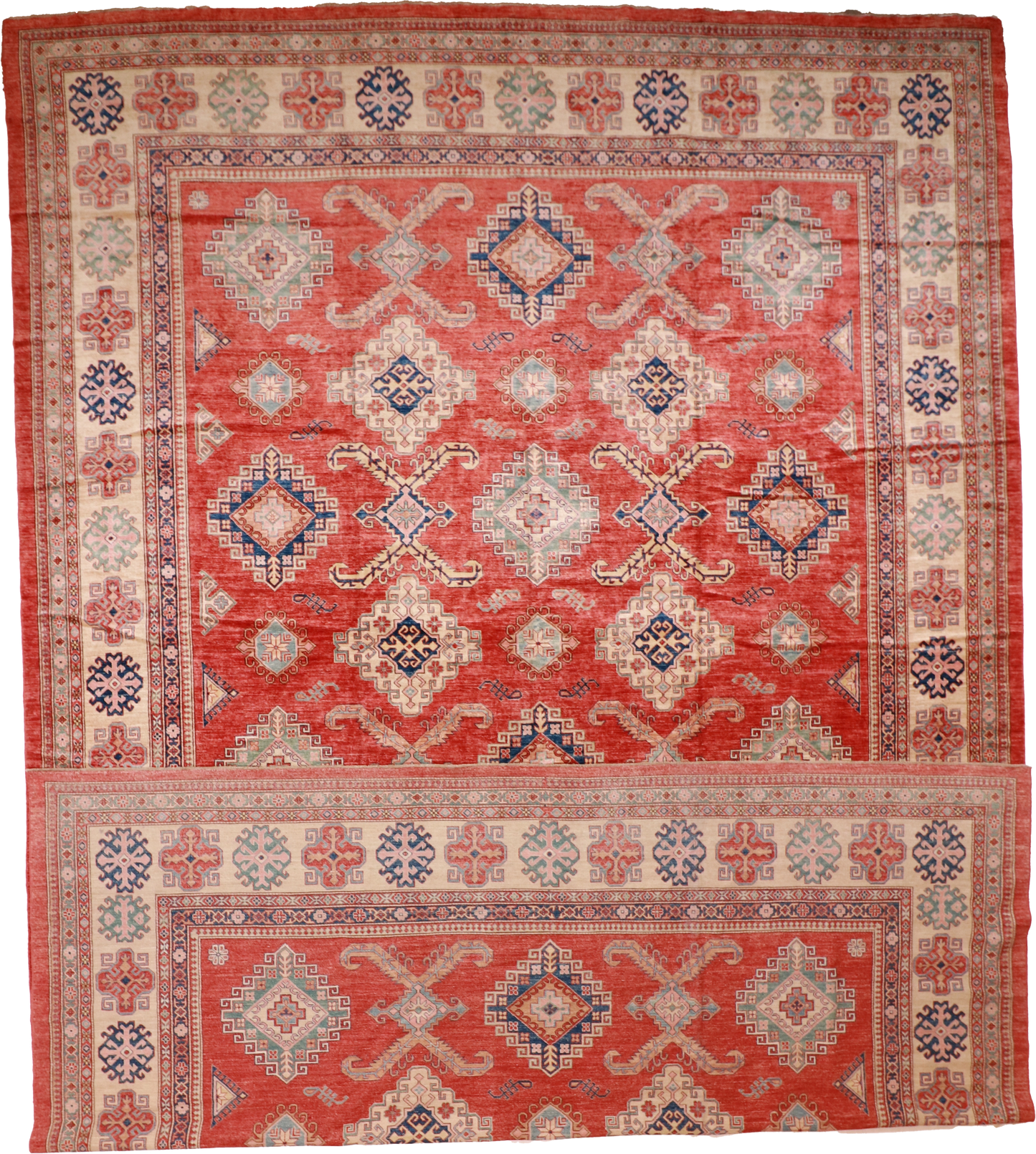 W 13.1 L 20.11 Shirvan 100% Wool Hand-Woven Geometric Design - 57600