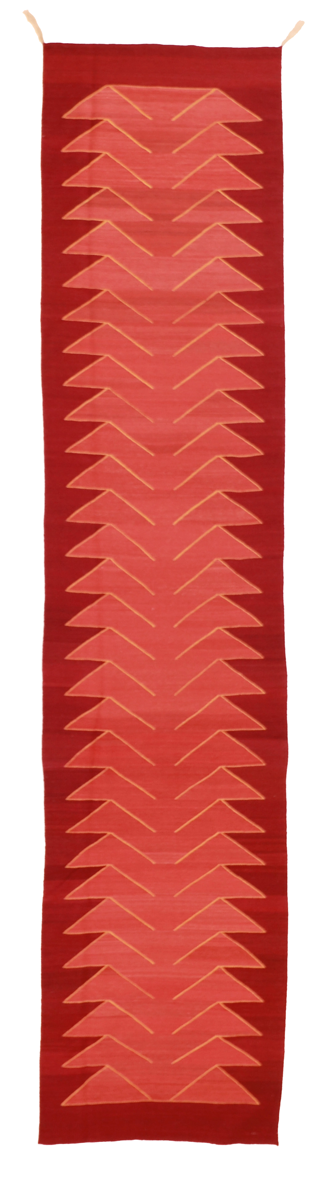 W 3 L 13.8 100% Wool Hand-Woven Geometric Design - 57633