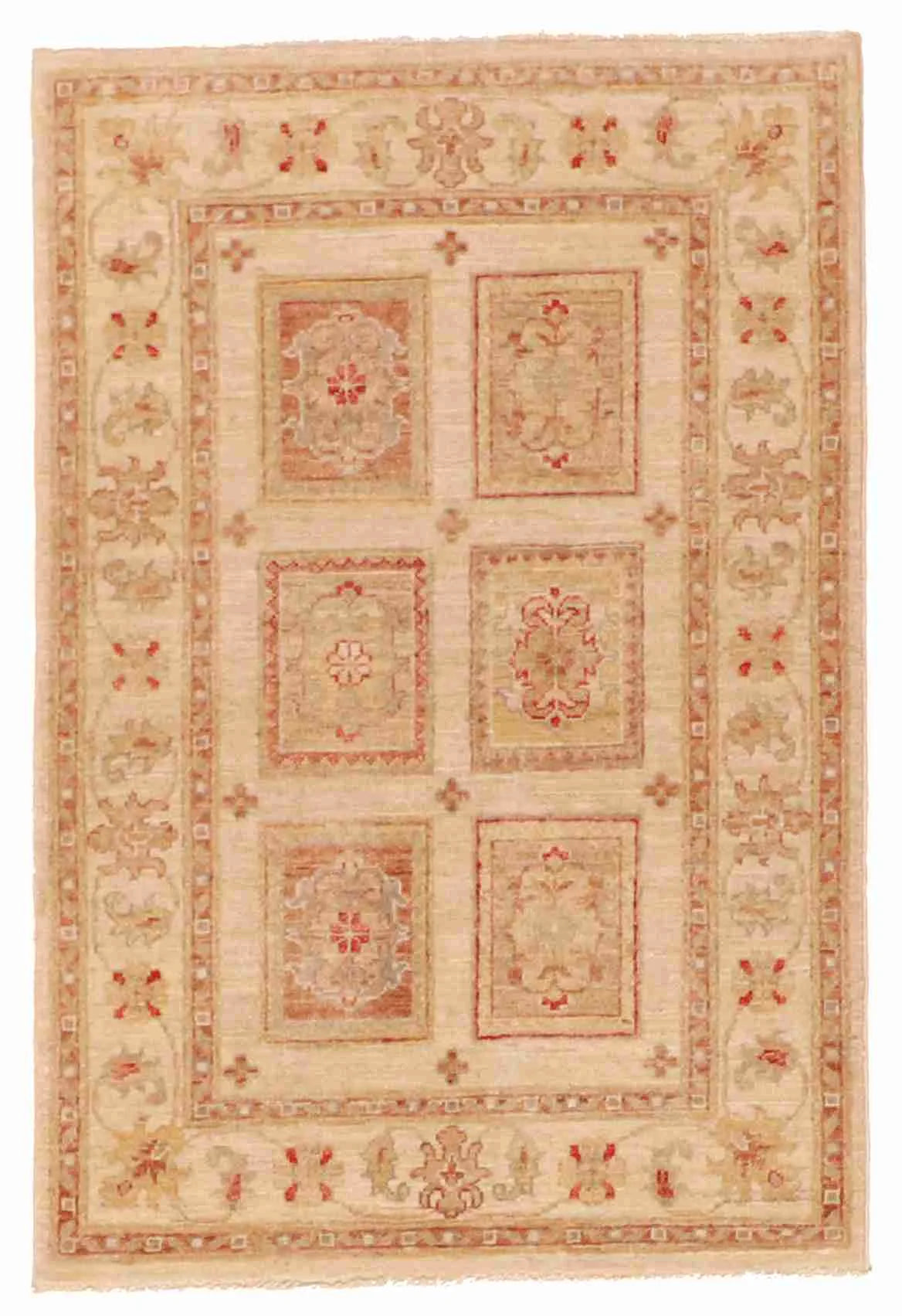 W 2.8 - L 4 - Kashan Wool All Over Rectangle - Finest Hand-Knotted Quality Wool - 57638
