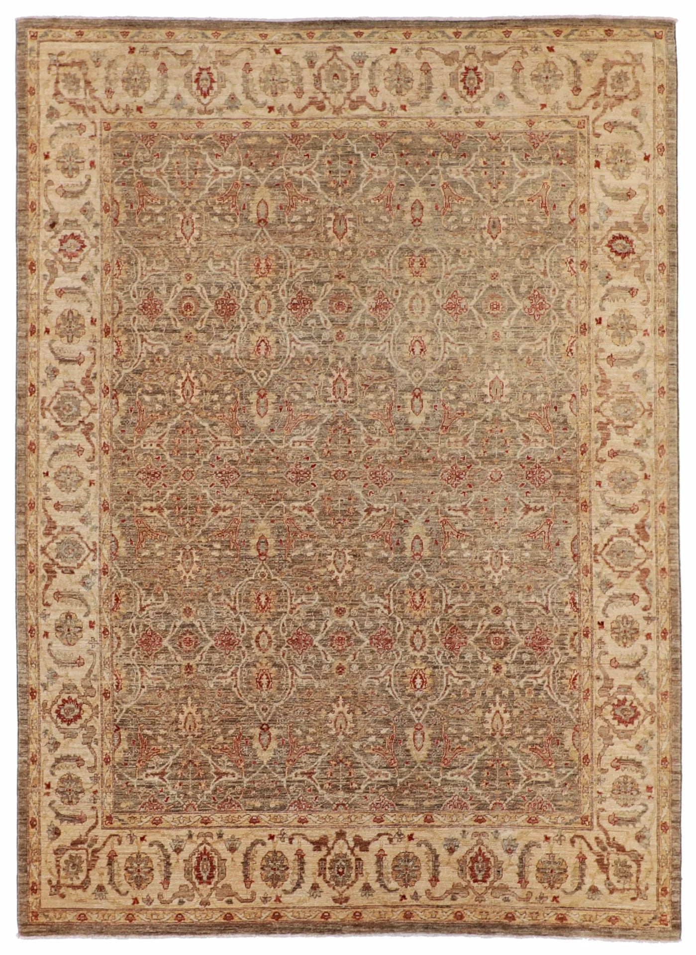 7.11 x 10.10 - Seneh Wool Tradtional Rectangle - Finest Hand-Knotted Quality Wool — 57640