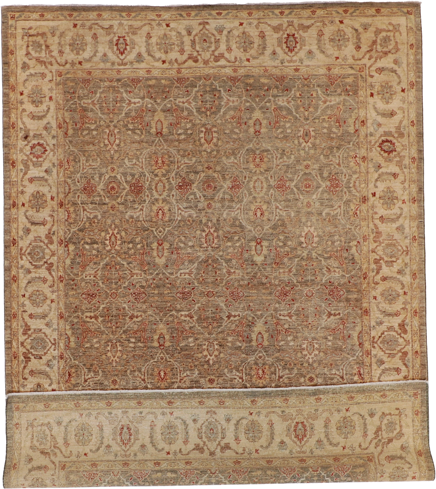 W 7.11 L 10.10 Seneh 100% Wool Hand-Woven All-Over Design - 57640