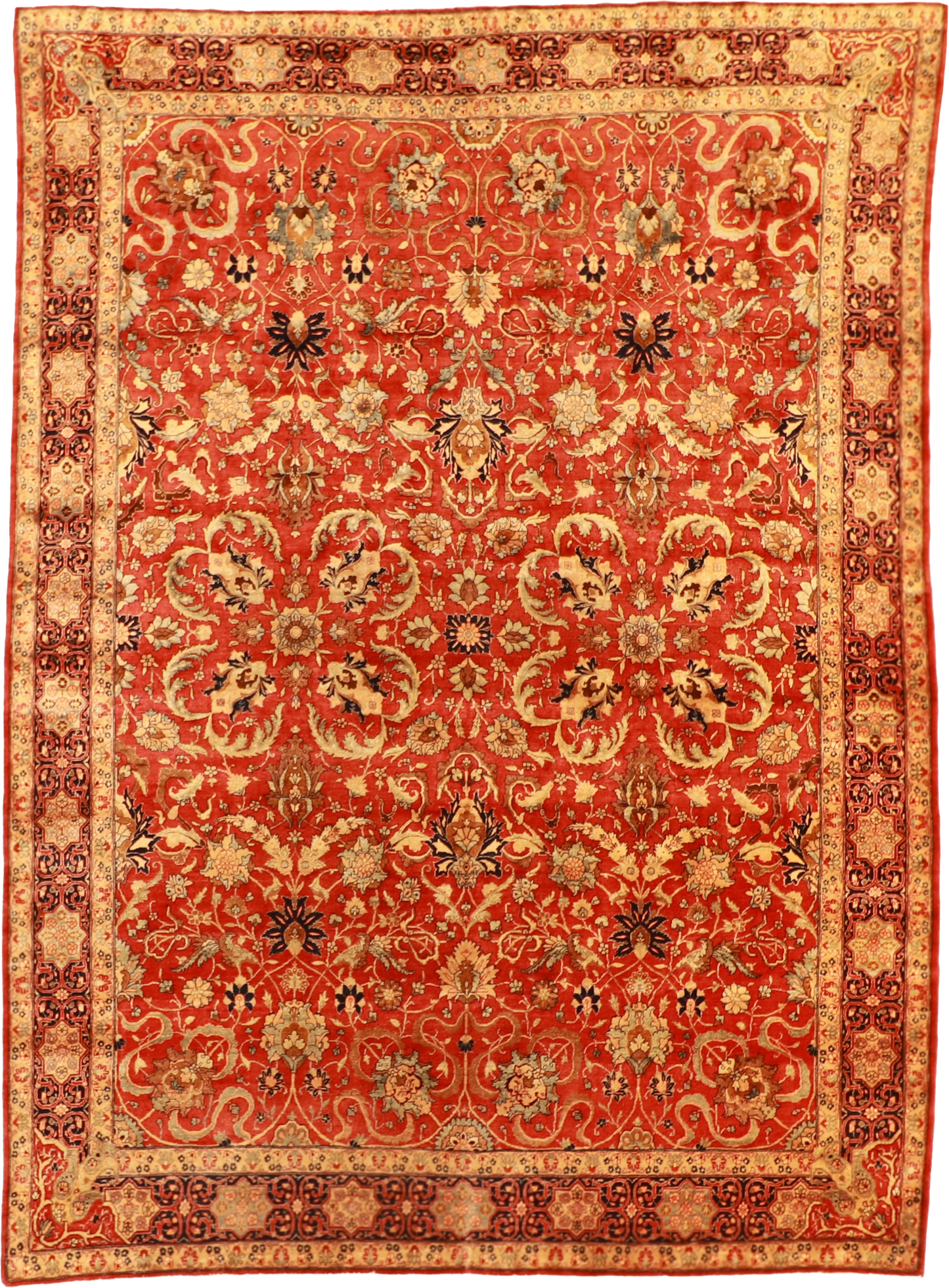 W 8.10 L 12 Tabriz 100% Wool Hand-Woven All-Over Design - 57646