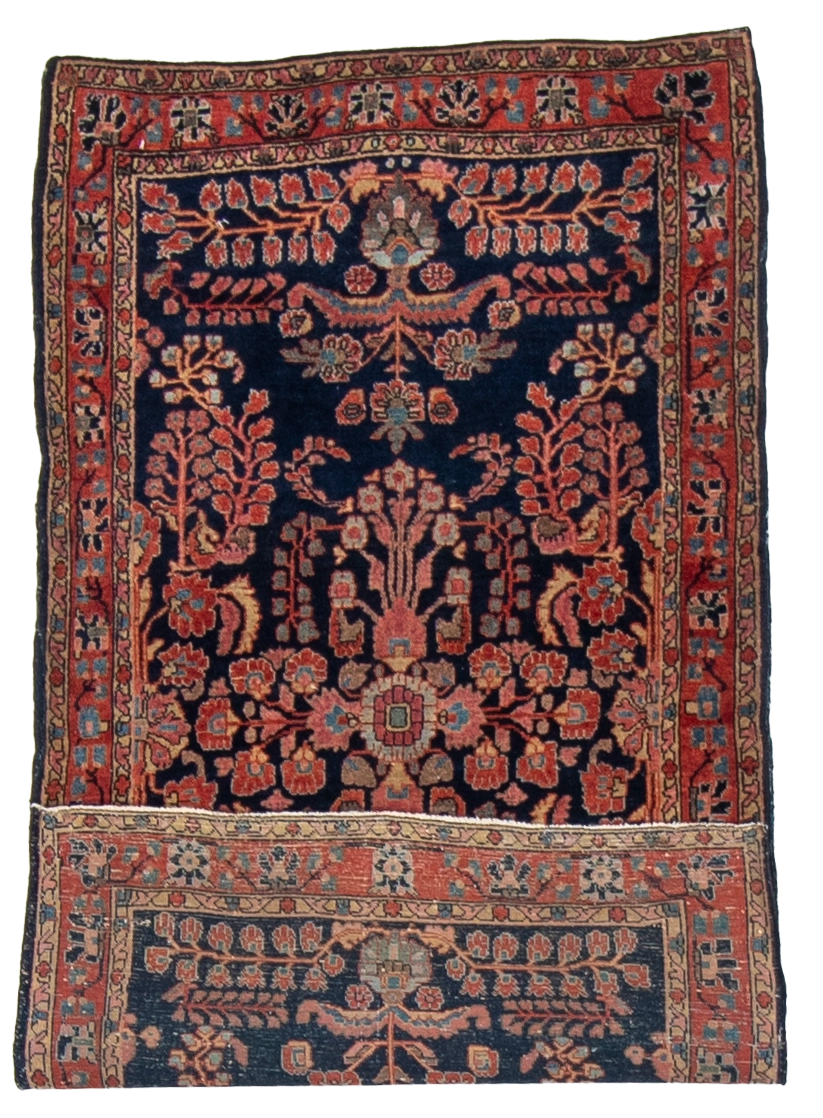 W 2.8 L 4.10 Sarouk Farahan Antique Runner 100% Wool Hand-Woven All-Over Design - 57671