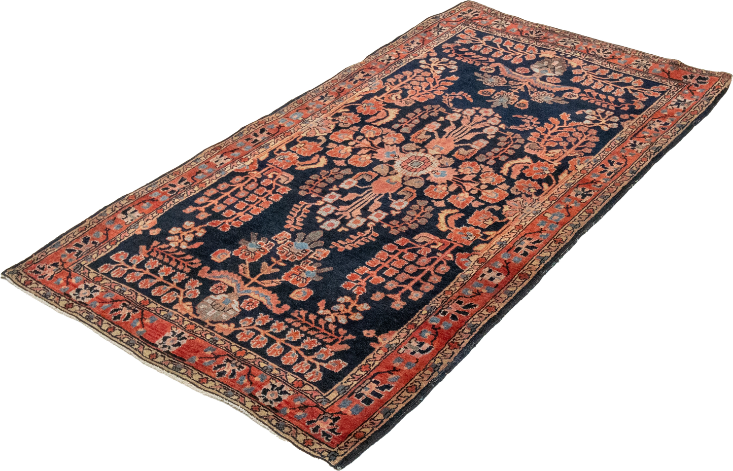 W 2.8 L 4.10 Sarouk Farahan Antique Runner 100% Wool Hand-Woven All-Over Design - 57671