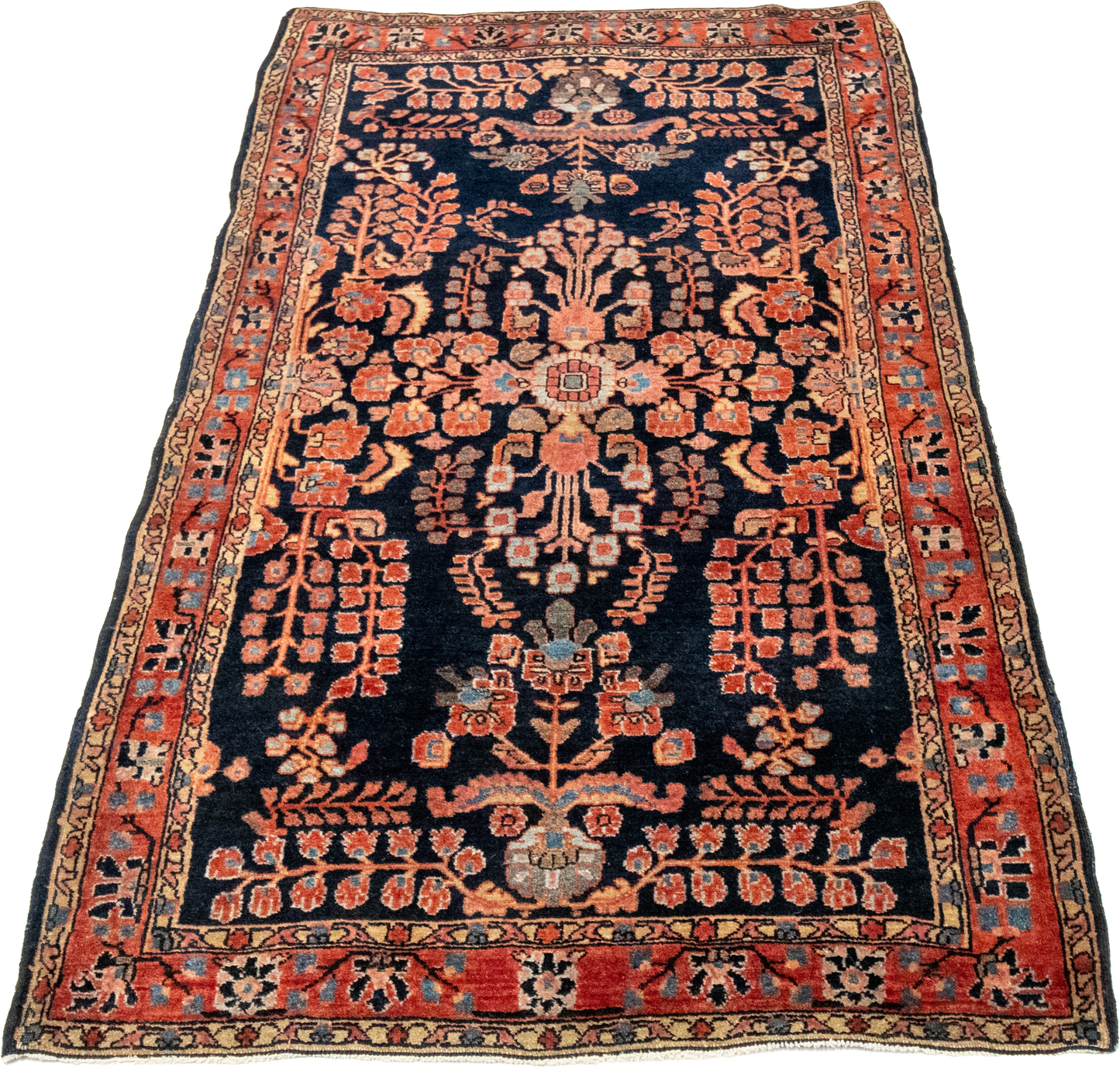 W 2.8 L 4.10 Sarouk Farahan Antique Runner 100% Wool Hand-Woven All-Over Design - 57671