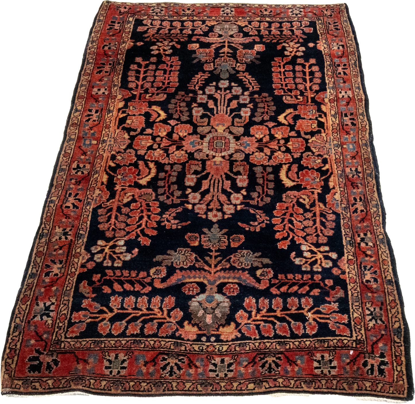 W 2.8 L 4.10 Sarouk Farahan Antique Runner 100% Wool Hand-Woven All-Over Design - 57671