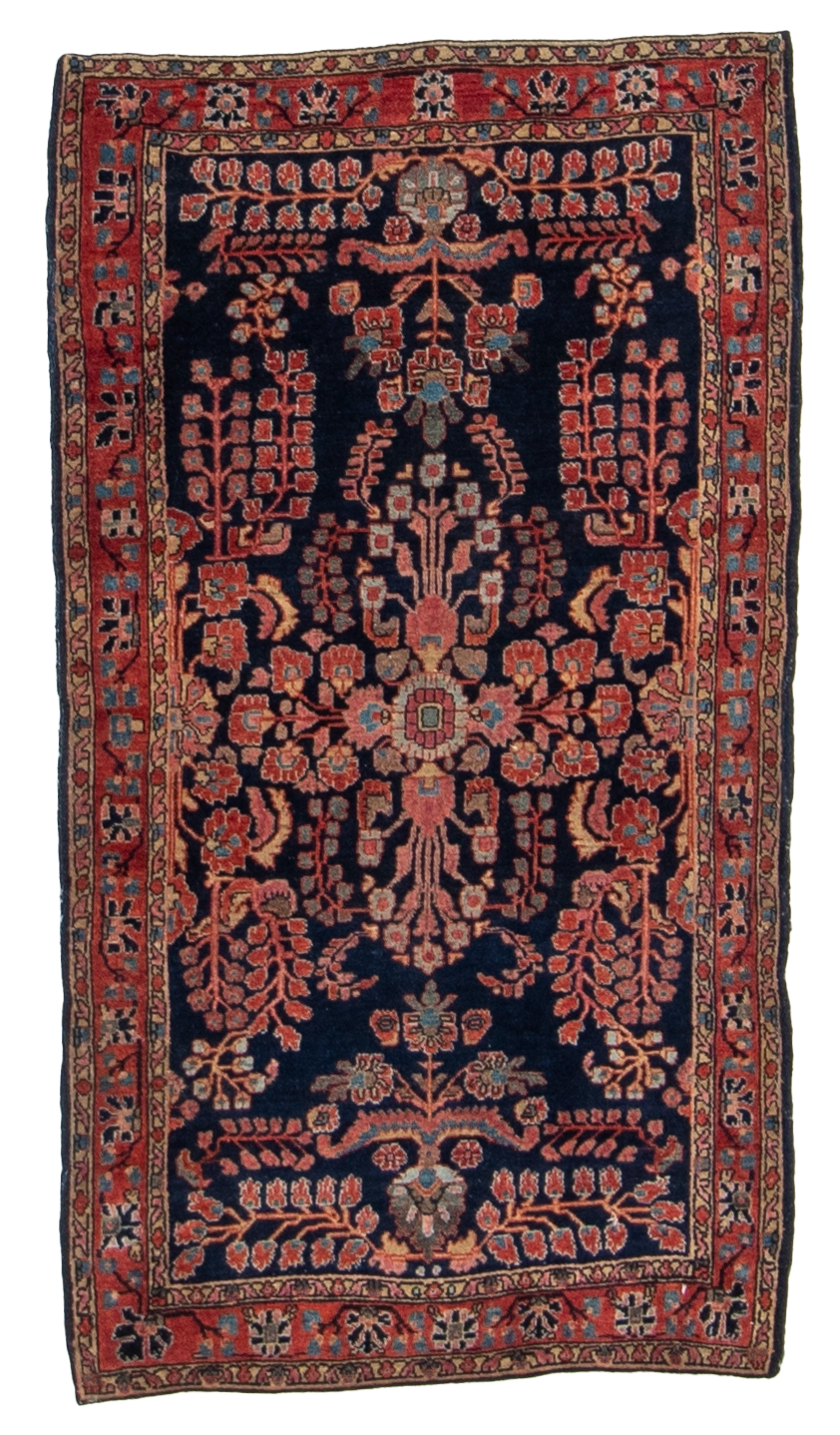 W 2.8 L 4.10 Sarouk Farahan Antique Runner 100% Wool Hand-Woven All-Over Design - 57671
