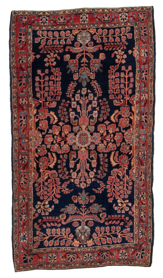 W 2.8 L 4.10 Sarouk Farahan Antique Runner 100% Wool Hand-Woven All-Over Design - 57671