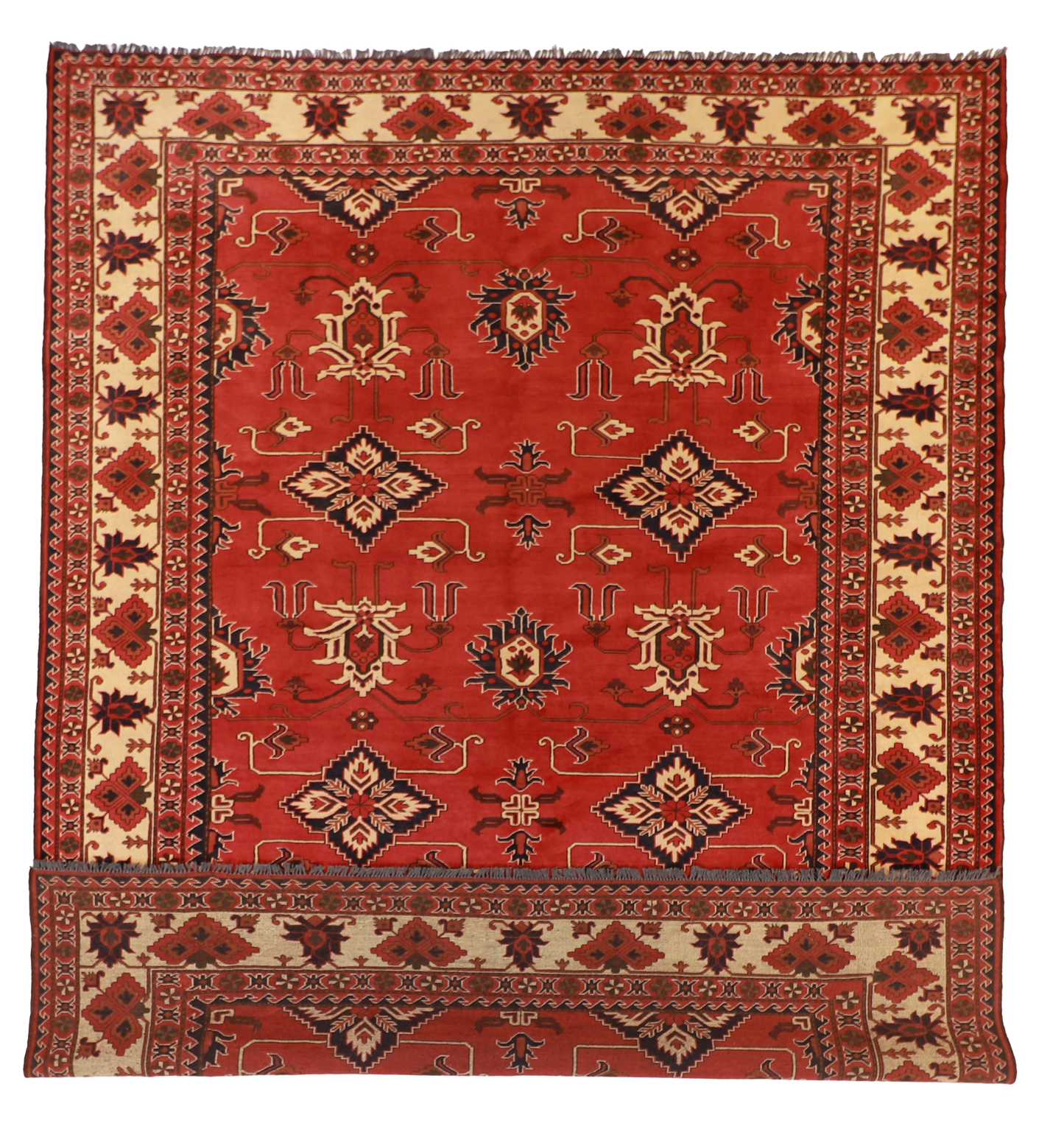 W 9.11 L 12.9 Malayer 100% Wool Hand-Woven All-Over Design - 57678