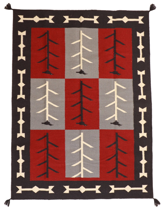 5.2 x 6.11 - Navajo Fine Wool All Over Rectangle - Hand Knotted Rug — 57687