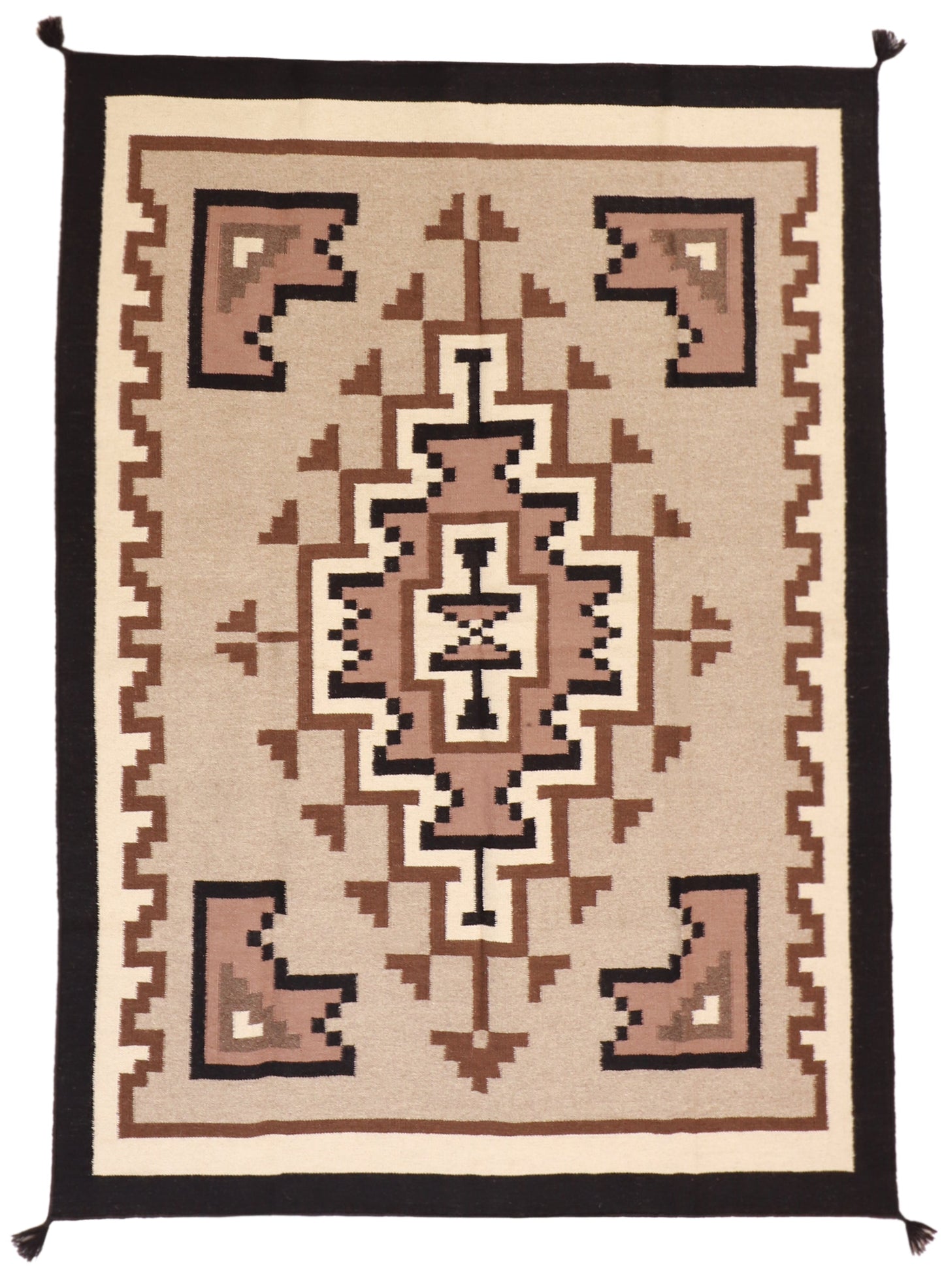 5x7 - Navajo Fine Wool All Over Rectangle - Hand Knotted Rug — 57691