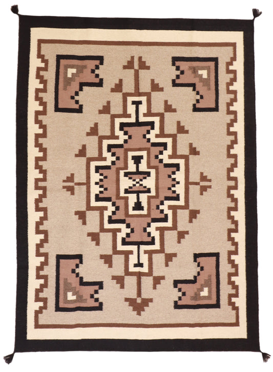 5x7 - Navajo Fine Wool All Over Rectangle - Hand Knotted Rug — 57691