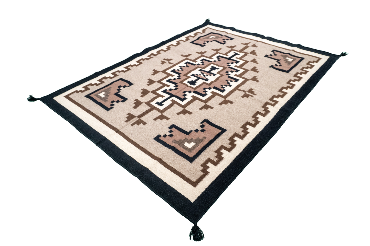 5x7 - Navajo Fine Wool All Over Rectangle - Hand Knotted Rug — 57691