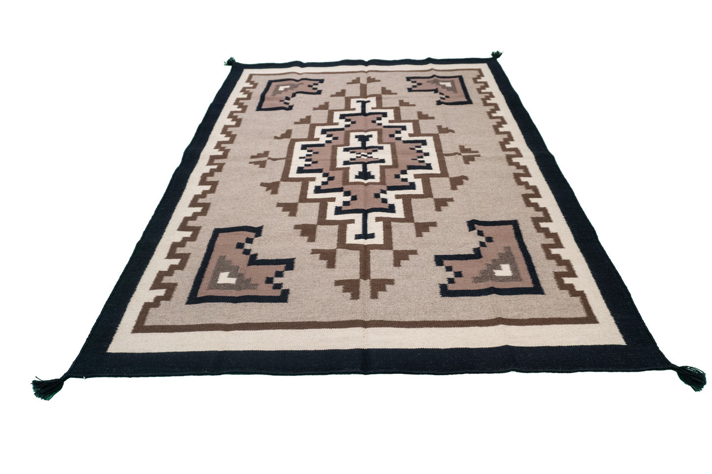 5x7 - Navajo Fine Wool All Over Rectangle - Hand Knotted Rug — 57691