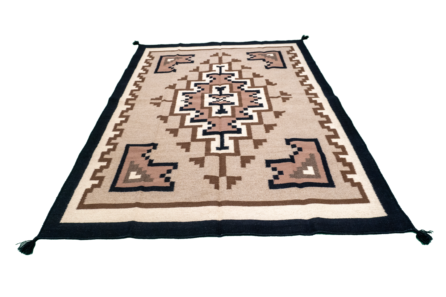 5x7 - Navajo Fine Wool All Over Rectangle - Hand Knotted Rug — 57691
