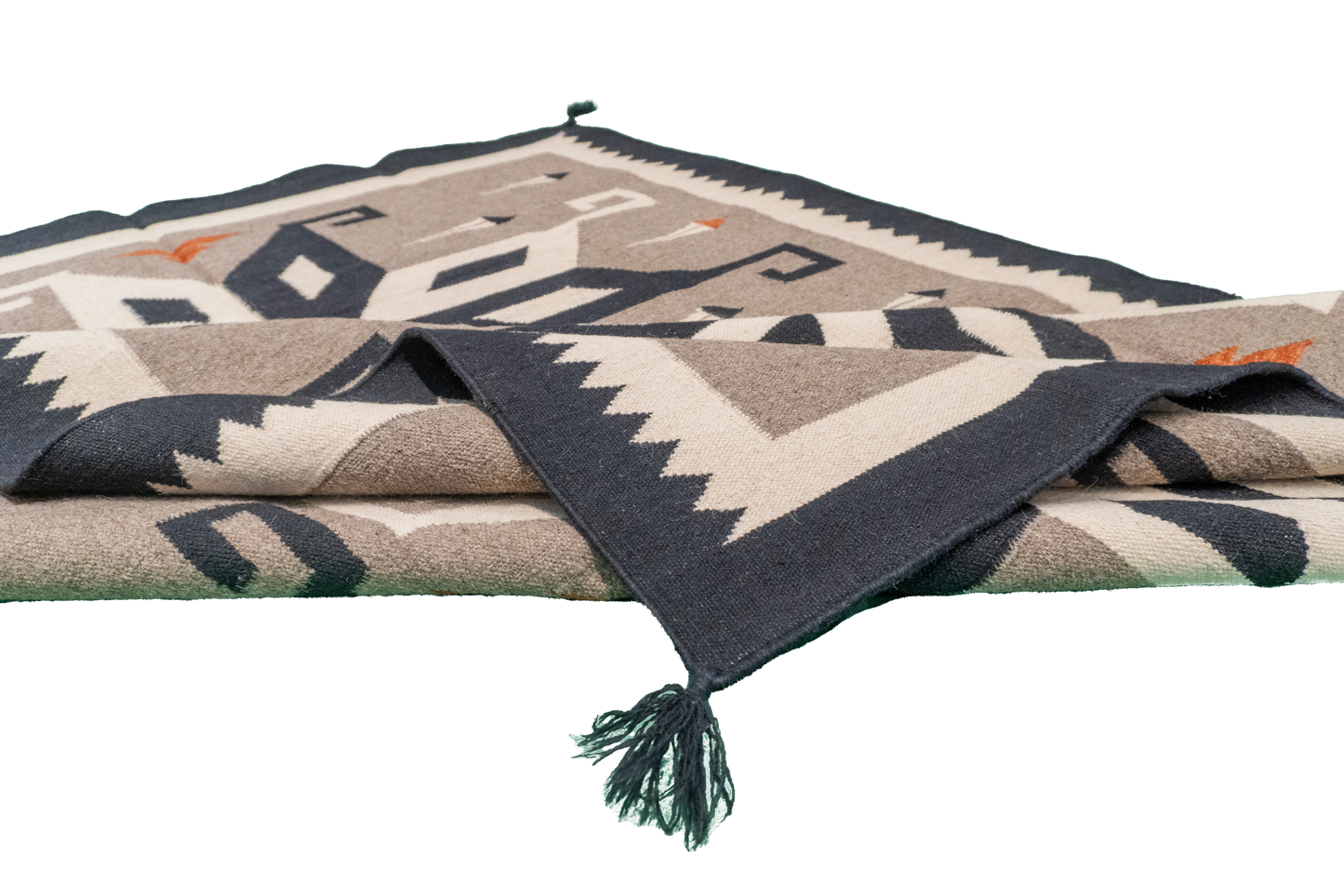 W 5.2 L 7 Navajo 100% Wool Hand-Woven Geometric Design - 57692