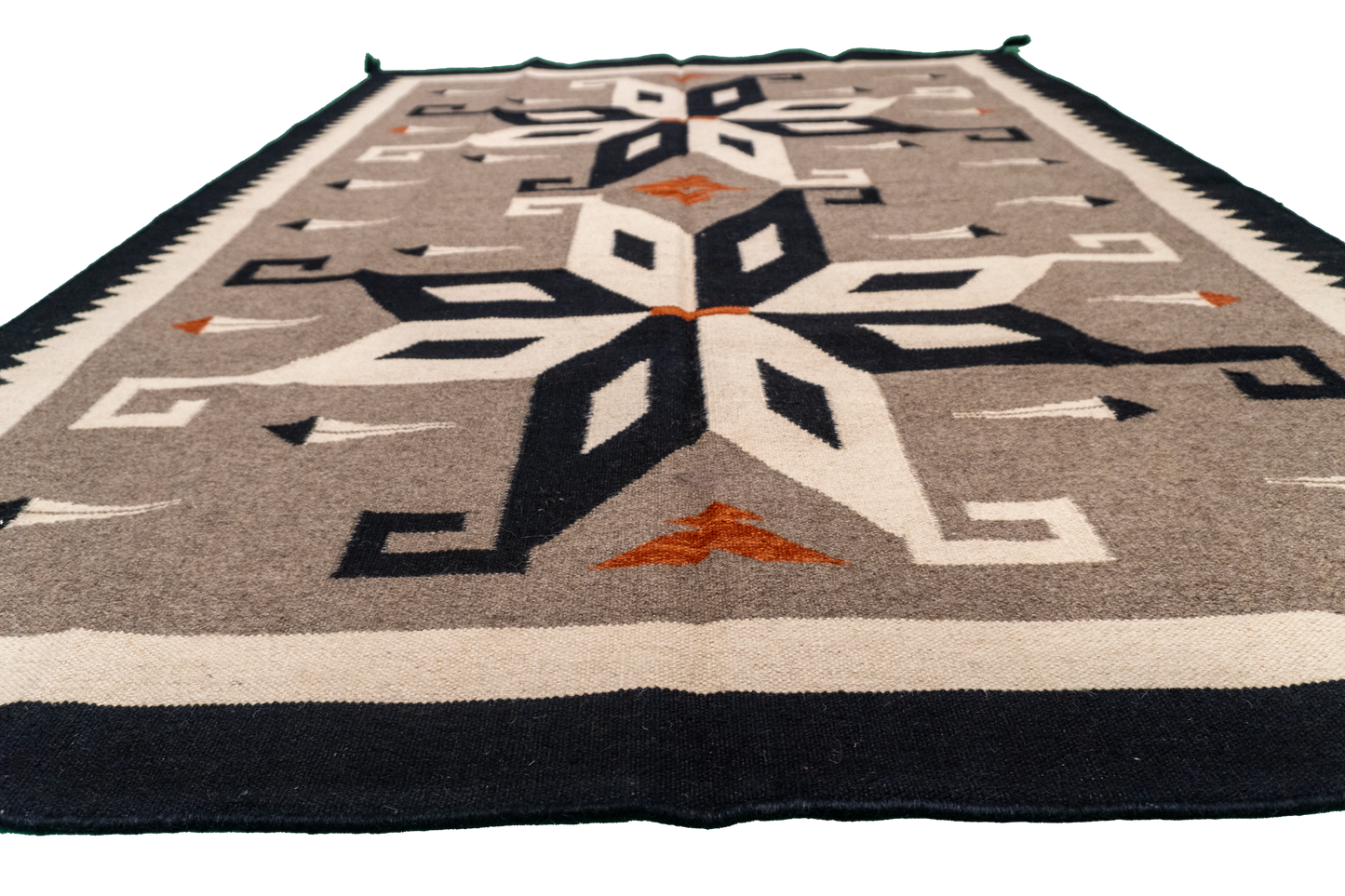 W 5.2 L 7 Navajo 100% Wool Hand-Woven Geometric Design - 57692