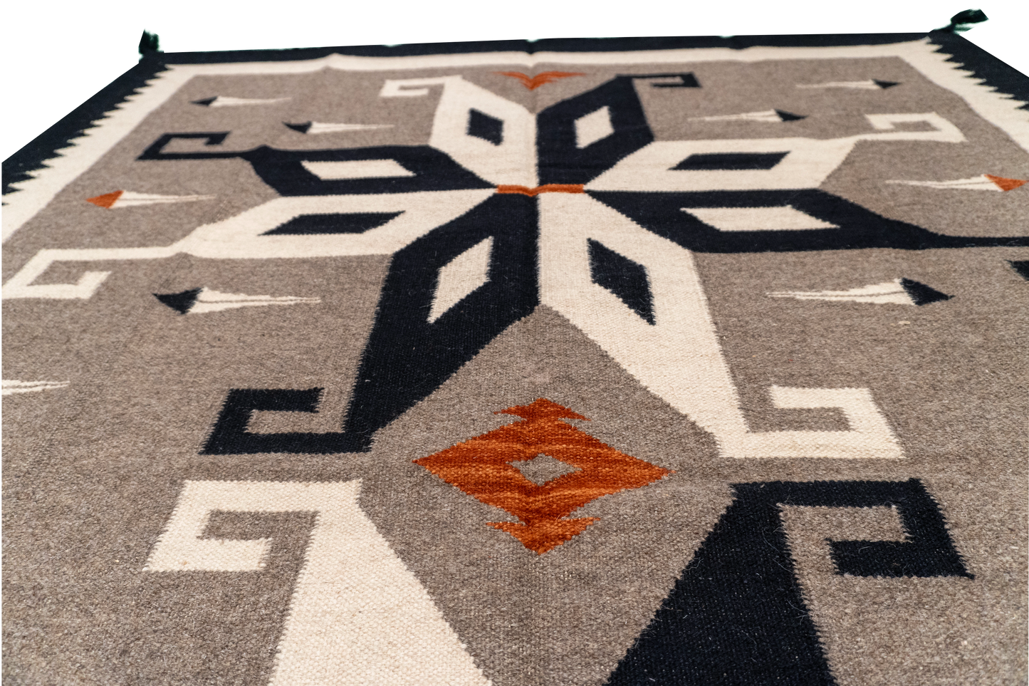 W 5.2 L 7 Navajo 100% Wool Hand-Woven Geometric Design - 57692